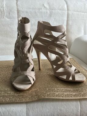 Aldo Taupe Strappy High Heel Sandals